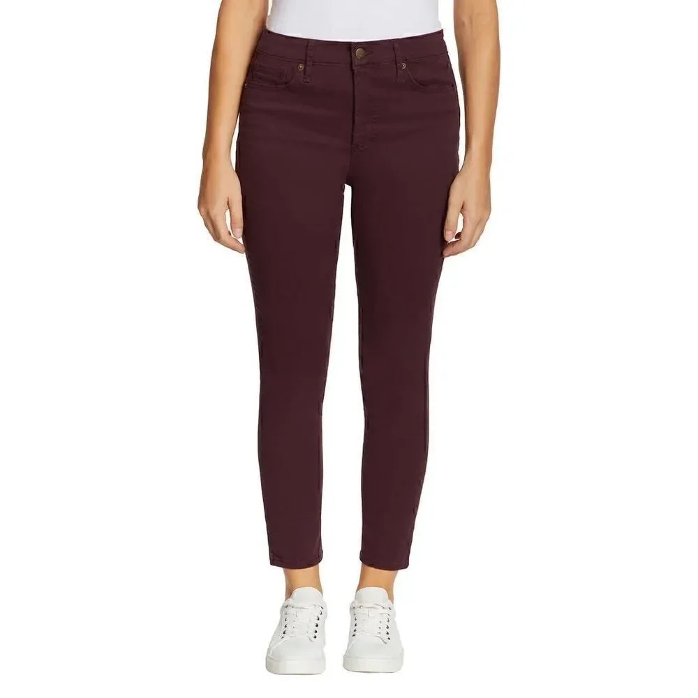 NEW! NWT JESSICA SIMPSON Women Ladies High Rise Skinny Soft Jeans in Wine Red - Picture 3 of 13